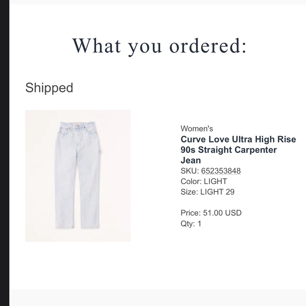 Never Worn Abercrombie Curve Love Jeans